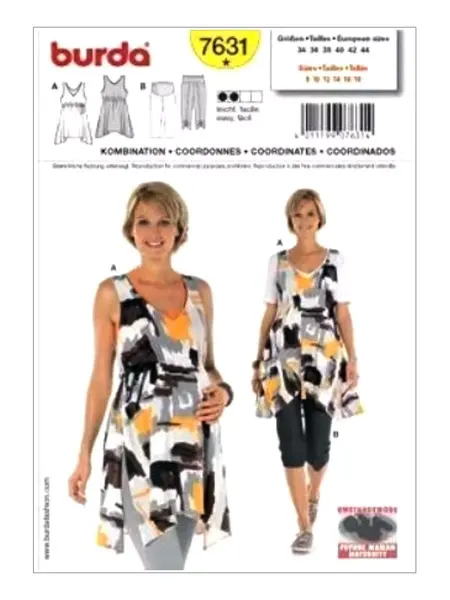 Burda Выкройка Топ, брюки для будущей мамы