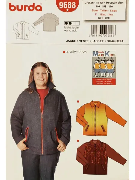 Burda Выкройка куртки (для полных детей)
