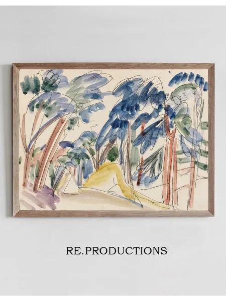 Re.productions Постер Sanddünen unter Bäumen - Ernst Ludwig Kirchner