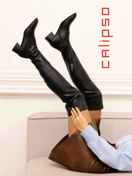 Calipso Ботфорты чулки демисезонные на низком каблуке