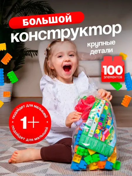 Кассон Конструктор с крупными деталями развивающий для детей