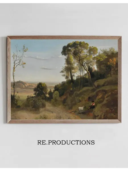 Re.productions Постер Campagne De Naples - Jean-Baptiste-Camille Corot