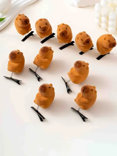 LAWE GOTHIC Заколки-зажимы для волос набор Capybara 10 шт женские