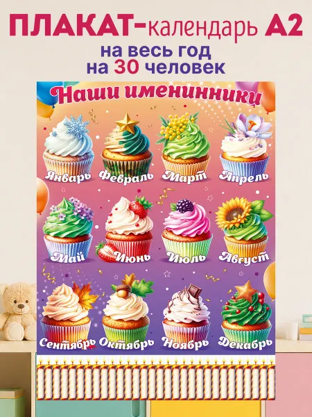 ТМ открытая планета плакат дни рождения детей в школу украшение уголка класса