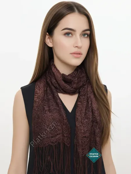 Cashmere Шарф ажурный, православный платок на голову
