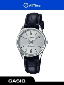 Часы женские Casio Collection Ltp LTP-V005L-7B / Часы наручные серебряные кварцевые парные с кожаным ремешком