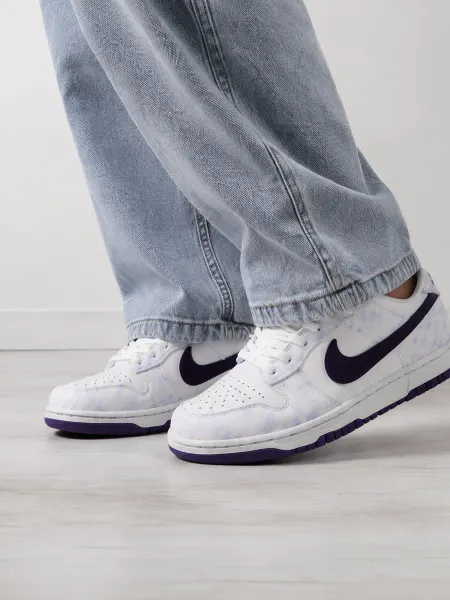 Nike Кеды женские низкие белые кроссовки casual фиолетовые