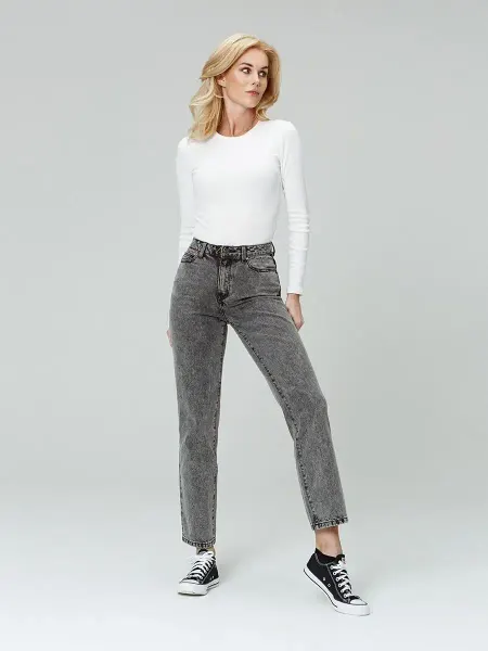 VLC CASUAL Джинсы прямые широкие укороченные Straight