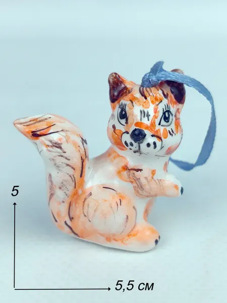 Ceramic Fauna Фарфоровая елочная игрушка Белка