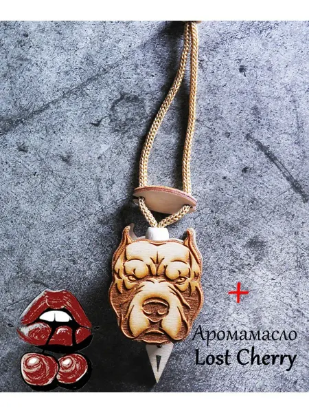Аромасентир Деревянная подвеска в Пит-Буль, заправка аромат Lost Cherry