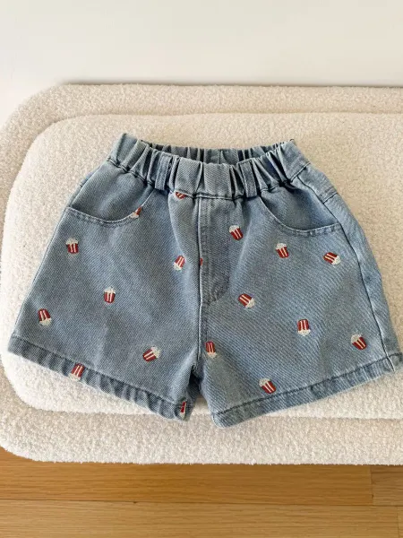 CHICKIDDY Джинсовые шорты на резинке с вышивкой детские