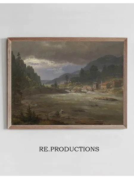 Re.productions Постер Hellefossen near Hokksund - Johan Christian Dahl