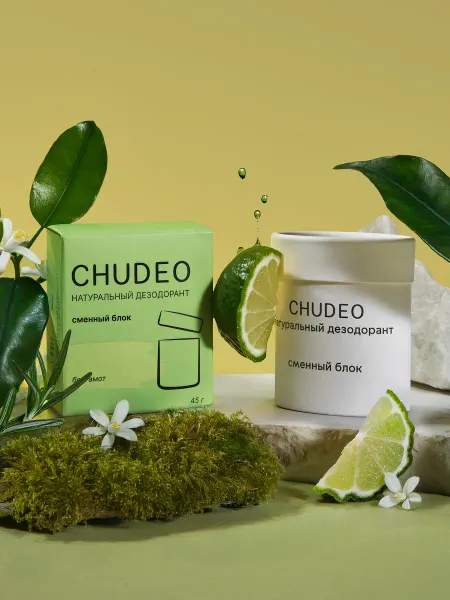 CHUDEO Натуральный дезодорант, Бергамот, сменный блок