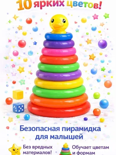 Игрушки пирамида игрушка цветное пластиковое кольцо для детей
