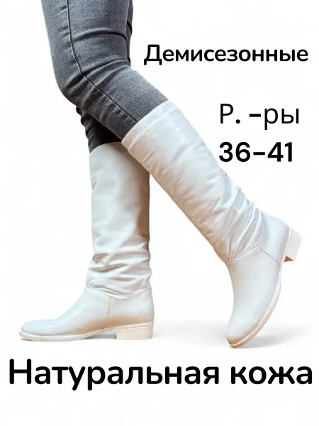 CLOTILDA Сапоги демисезонные гармошка натуральная кожа