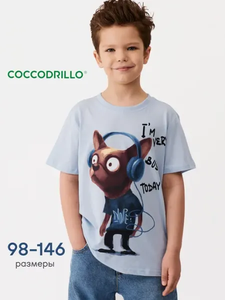 Coccodrillo Футболка с принтом Собачка в наушниках