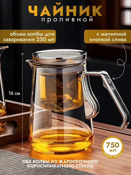 Coffee&Barista Tools Чайник заварочный типот гунфу магнитный проливной, 750 мл
