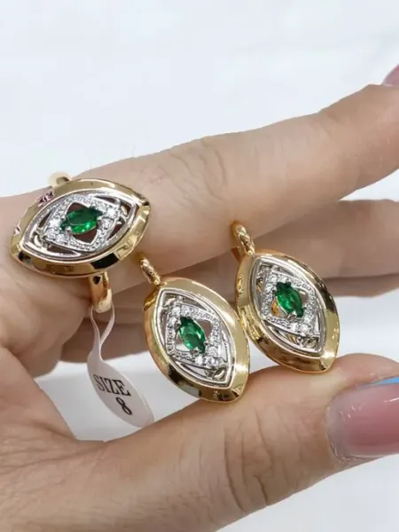 DIAMOND COLLECTION Комплект ювелирной бижутерии с крупным камнем
