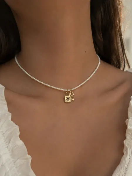 Landes Collection Чокер колье на шею из жемчуга с подвесками