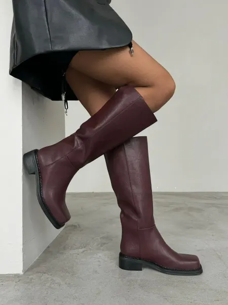 GH Collection Сапоги жокейские кожаные бордовые