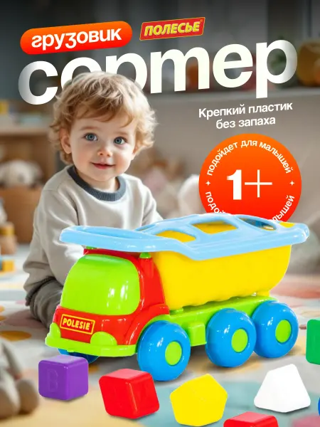 Полесье Сортер машинка для малышей детей обучающий с фигурами