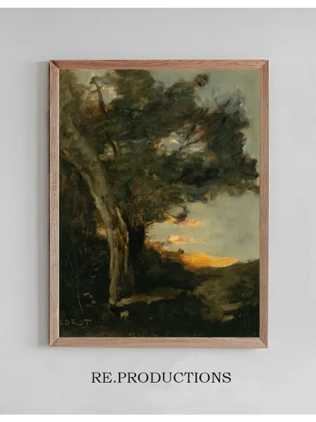 Re.productions Постер Coucher De Soleil - Jean-Baptiste-Camille Corot
