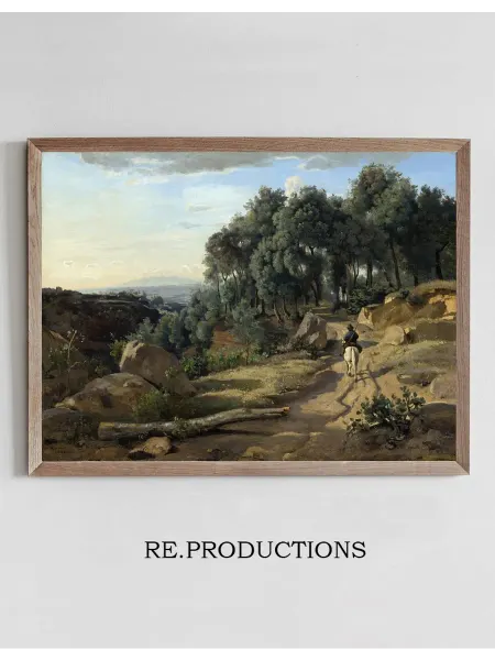 Re.productions Постер A View near Volterra - Jean-Baptiste-Camille Corot