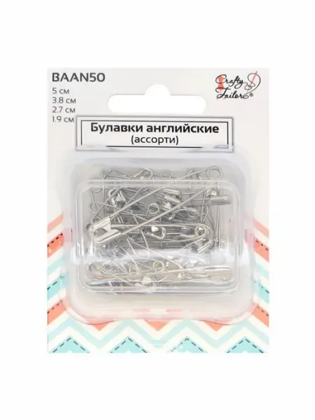 Crafty Tailor Набор английских булавок (ассорти), 100 шт