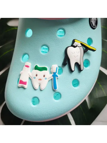 Fun_Jibz Медицинские джибитсы на crocs, джибитс зуб для стоматолога