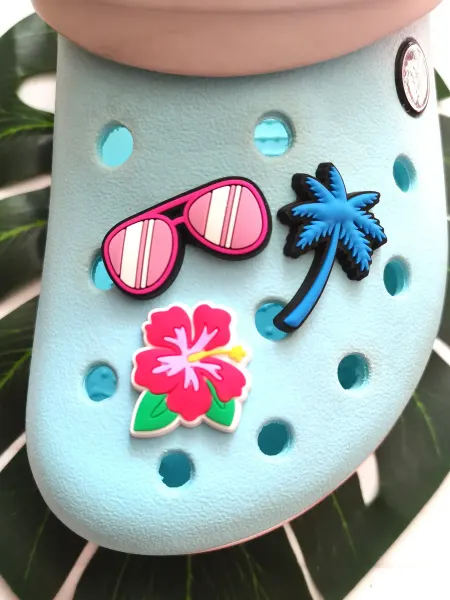 Fun_Jibz Джибитс на crocs пальма очки цветок для женщин