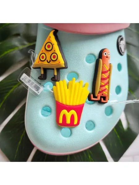 Fun_Jibz Джибитс Фастфуд пицца хотдог картошка фри на Crocs