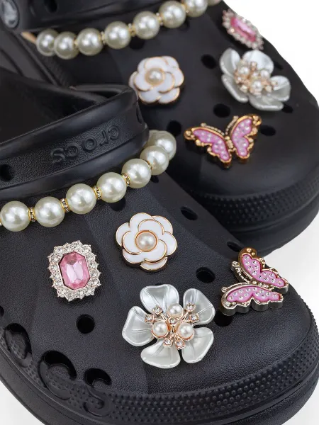 Jibba Джибитсы на crocs цветы и бабочки