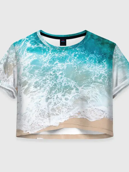 VseMayki футболка crop-top с принтом берег