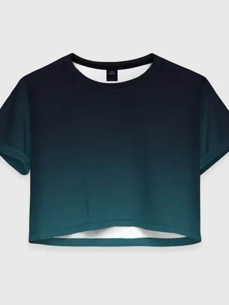 VseMayki футболка crop-top с принтом градиент темно-зеленый