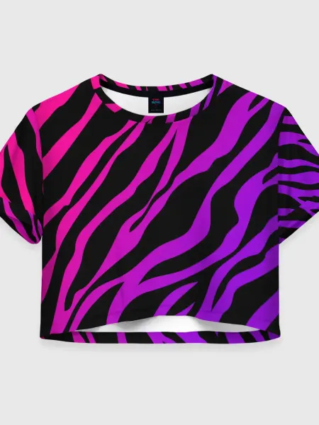 VseMayki футболка crop-top с принтом неоновый паттерн линии