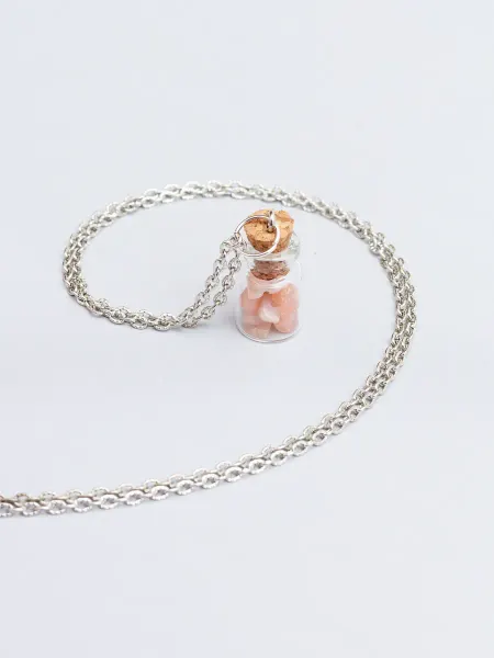 Crystalbottle Подвеска-бутылочка на шею с натуральными камнями