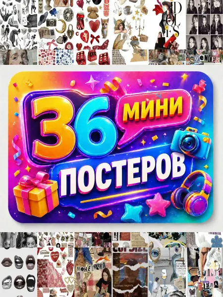 У Денчика Минипостеры 36 шт коллаж на cupsize