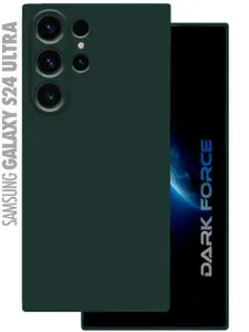 Чехол на Samsung Galaxy S24 Ultra с Soft-touch покрытием, защитой камеры и бархатистым покрытием внутри, DARK FORCE, Темно-зеленый