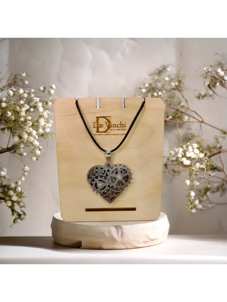 Davinchi Подвеска деревянная "Сердце" с движущимися шестеренками