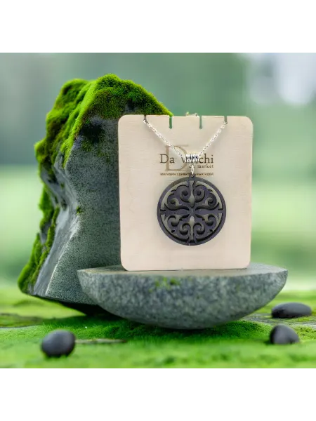 Davinchi Подвеска деревянная на цепочке Этно графит