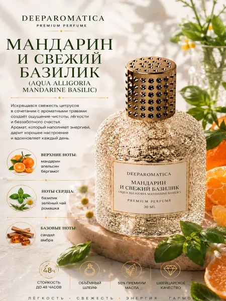DeeParomatica Духи женские Аква Аллегория Мандарин Базилик 20 мл