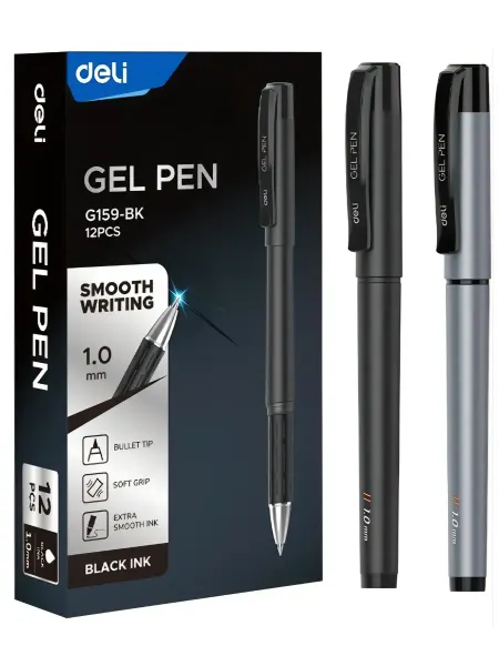 DELI Ручка гелевая EG159 черный (уп. 12шт)