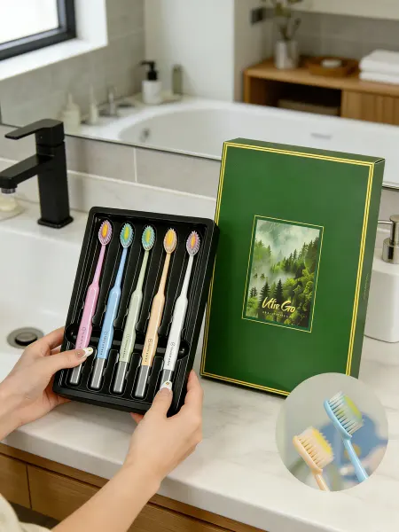 Dentalpik Зубные щетки мягкие, подарочный набор 5 шт, семейные