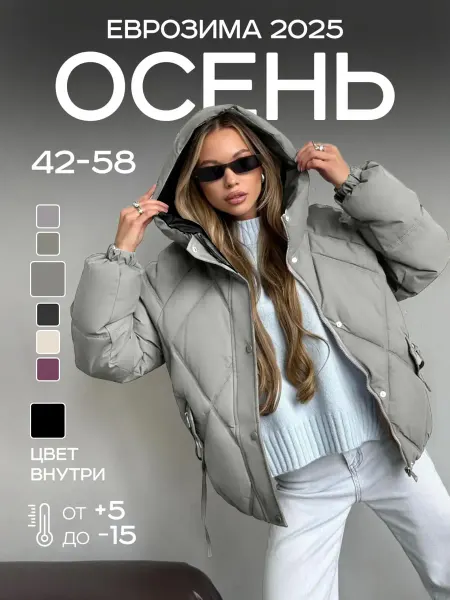 DesireDream Куртка осенняя с капюшоном стеганая