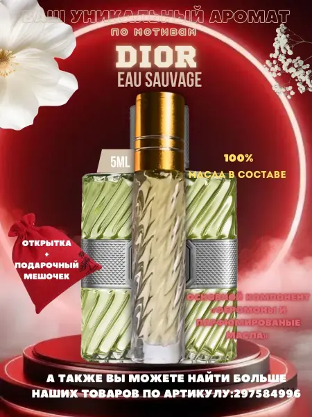 Новогодние духи Парфюм по мотивам C DIOR EAU SAUVAGE