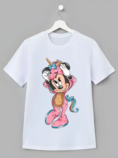 Nuobi Kids Детская футболка Минни Маус единорог Disney мультяшный стиль