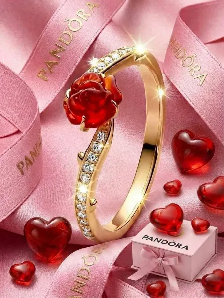 Pandora Кольцо Красная Роза принцессы Бель Disney
