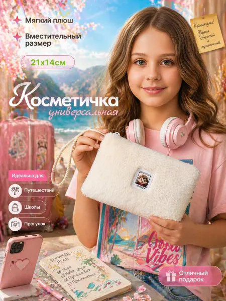 DIVERO HOME Пенал косметичка школьный мягкий