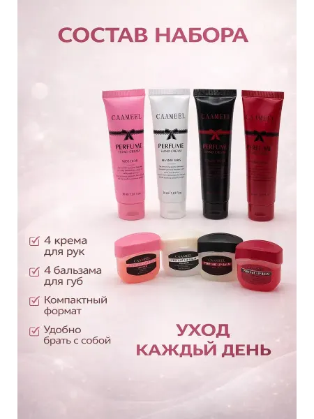 DJ06 Подарочный набор косметики парфюмированный крем и маска губ