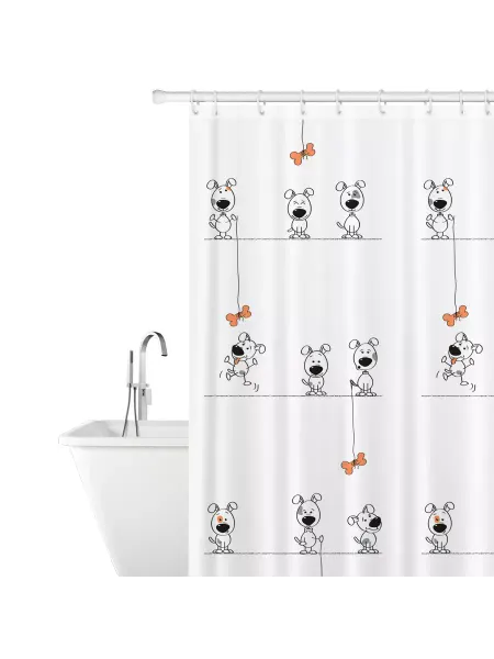 Tatkraft Funny Dogs Штора для ванной, текстиль